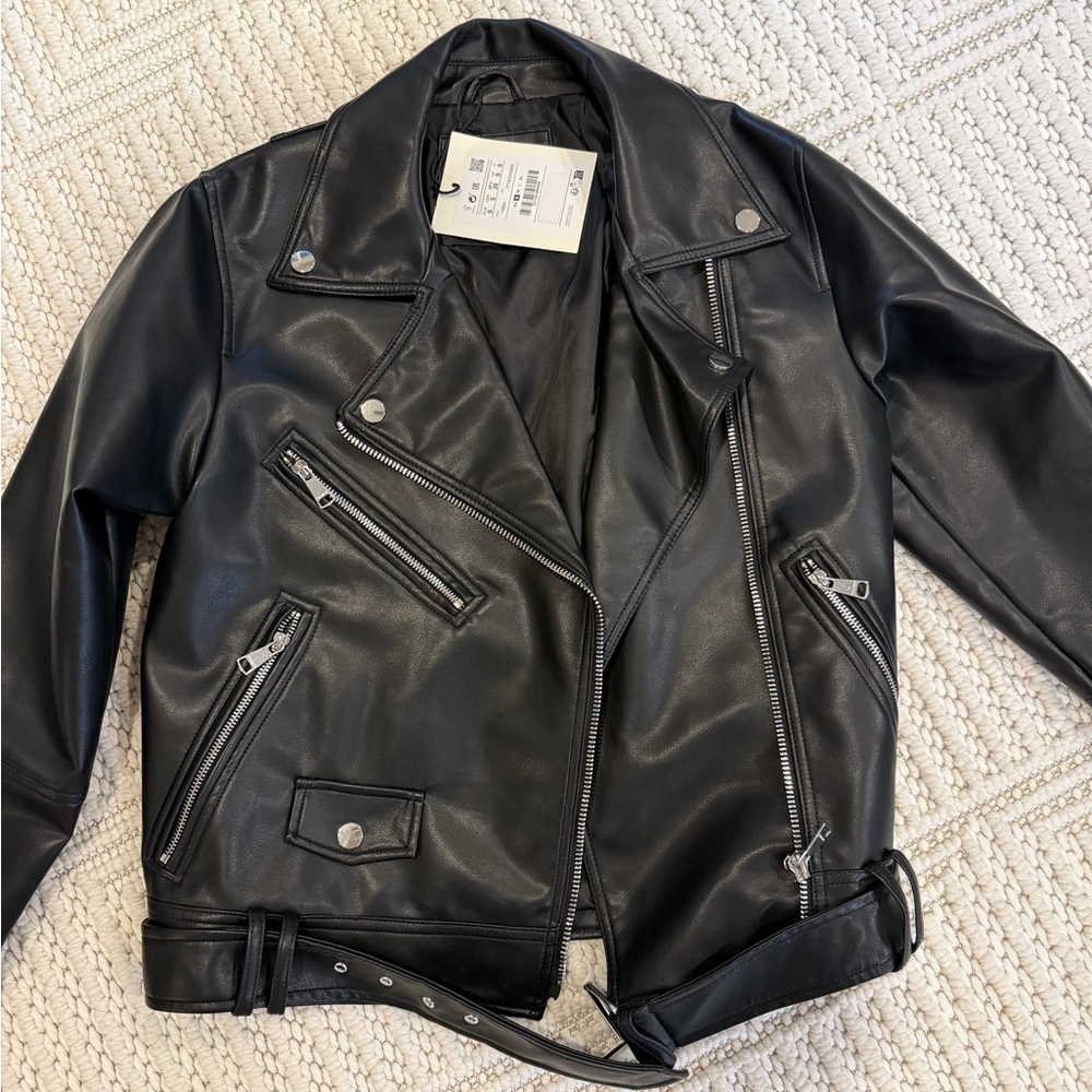 Pull&Bear Dark Leather Jacket